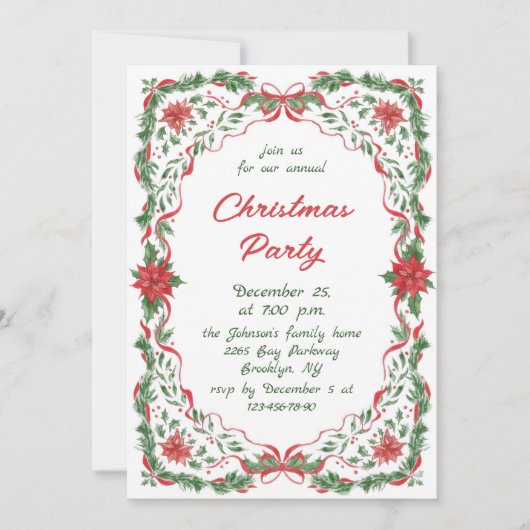 Funky Hand Getekende Whimsical Kerstvakantie Feest Kaart (Voorkant)