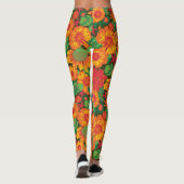 Funky Hand getrokken bloemen Leggings (Achterkant)
