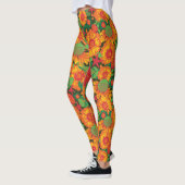 Funky Hand getrokken bloemen Leggings (Links)