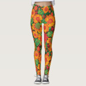 Funky Hand getrokken bloemen Leggings (Voorkant)