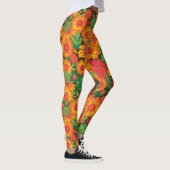 Funky Hand getrokken bloemen Leggings (Rechts)