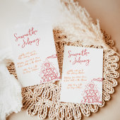 Funky Hand getrokken Champagne Tower bruiloft Kaart