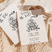 Funky Hand getrokken Champagne Tower bruiloft Kaart