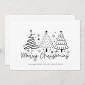 Funky hand getrokken grillige kerst corporate feestdagenkaart (Voorkant / Achterkant)