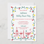 Funky Hand getrokken grillige kerstfeest Kaart (Voorkant)