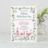 Funky Hand getrokken grillige kerstfeest Kaart (Staand voorkant)