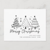 Funky hand getrokken grillige kerstvakantie briefkaart (Voorkant)