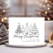 Funky hand getrokken grillige kerstvakantie briefkaart