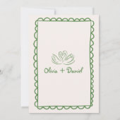 Funky Hand Getrokken Groene Handschrift Trouwen Kaart (Achterkant)