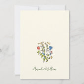 Funky Hand getrokken krabbel retro bruiloft Kaart (Achterkant)