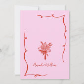 Funky Hand getrokken krabbel retro bruiloft Kaart (Achterkant)