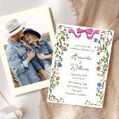 Funky Hand getrokken krabbel retro bruiloft Kaart