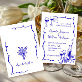 Funky Hand getrokken krabbel retro bruiloft Kaart