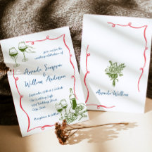 Funky Hand getrokken krabbel retro bruiloft