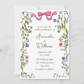 Funky Hand getrokken krabbel retro bruiloft Kaart (Voorkant)