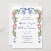 Funky Hand getrokken krabbel retro bruiloft Kaart (Voorkant)