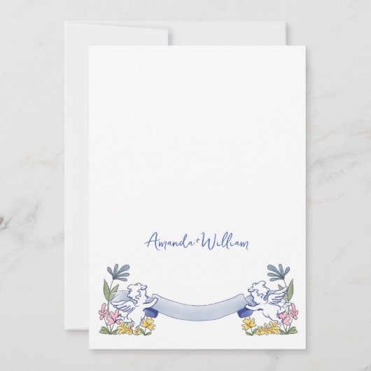 Funky Hand getrokken krabbel retro bruiloft Kaart (Achterkant)