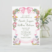 Funky Hand getrokken krabbel retro bruiloft Kaart (Staand voorkant)