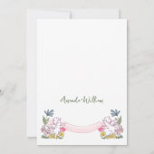 Funky Hand getrokken krabbel retro bruiloft Kaart (Achterkant)