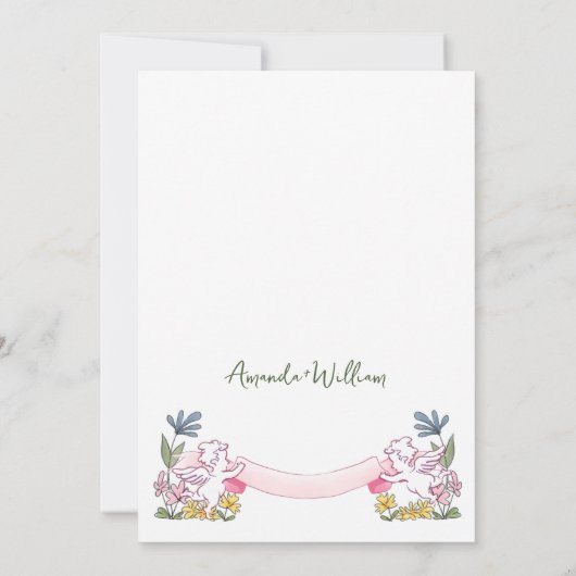 Funky Hand getrokken krabbel retro bruiloft Kaart (Achterkant)