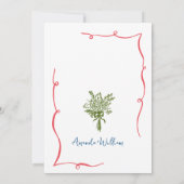 Funky Hand getrokken krabbel retro bruiloft Kaart (Achterkant)