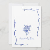 Funky Hand getrokken krabbel retro bruiloft Kaart (Achterkant)