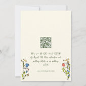 Funky Hand getrokken krabbel retro bruiloft QR-cod Kaart (Achterkant)