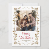 Funky Hand Getrokken Krabbel Retro Kerstfoto Feestdagenkaart (Voorkant)