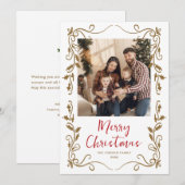 Funky Hand Getrokken Krabbel Retro Kerstfoto Feestdagenkaart (Voorkant / Achterkant)