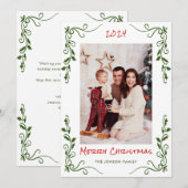 Funky Hand Getrokken Krabbel Retro Kerstfoto Feestdagenkaart (Voorkant / Achterkant)