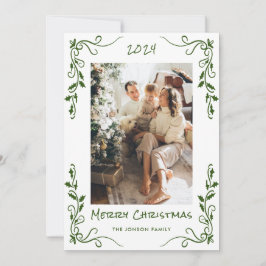 Funky Hand Getrokken Krabbel Retro Kerstfoto Feestdagenkaart