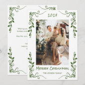 Funky Hand Getrokken Krabbel Retro Kerstfoto Feestdagenkaart (Voorkant / Achterkant)