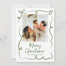 Funky Hand Getrokken Krabbel Retro Kerstfoto Feestdagenkaart