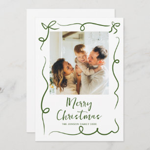 Funky Hand Getrokken Krabbel Retro Kerstfoto Feestdagenkaart