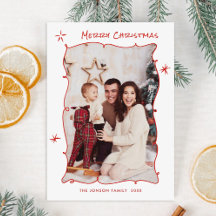 Funky Hand Getrokken Krabbel Retro Kerstfoto