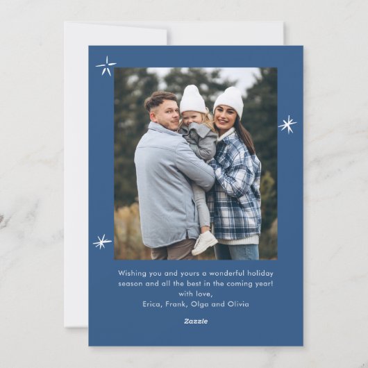 Funky Hand Getrokken Krabbel Retro Kerstmis 2 Foto Feestdagenkaart (Achterkant)