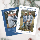 Funky Hand Getrokken Krabbel Retro Kerstmis 2 Foto Feestdagenkaart