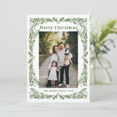 Funky Hand Getrokken Krabbel Retro Kerstmis 2 Foto Feestdagenkaart (Staand voorkant)