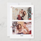 Funky Hand Getrokken Krabbel Retro Kerstmis 3 Foto Feestdagenkaart (Achterkant)