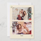 Funky Hand Getrokken Krabbel Retro Kerstmis 3 Foto Feestdagenkaart (Achterkant)