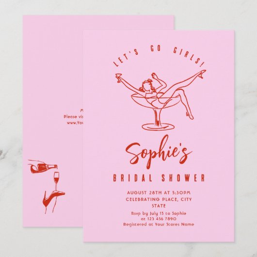 Funky Hand getrokken krabbel retro Vrijgezellenfee Kaart (Voorkant / Achterkant)