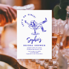 Funky Hand getrokken krabbel retro Vrijgezellenfee Kaart