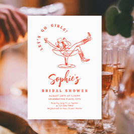 Funky Hand getrokken krabbel retro Vrijgezellenfee Kaart