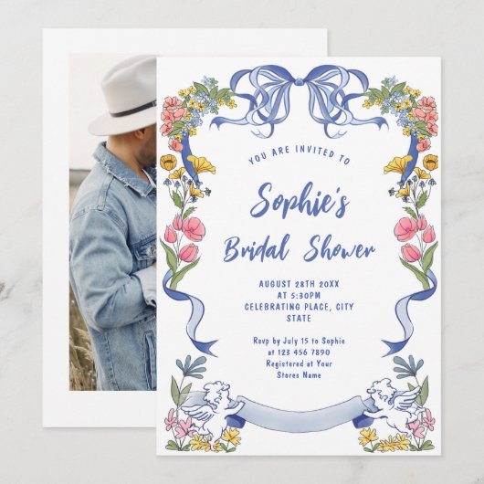 Funky Hand getrokken krabbel retro Vrijgezellenfee Kaart (Voorkant / Achterkant)