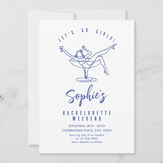 Funky Hand getrokken krabbel retro vrijgezellenfee Kaart (Voorkant)