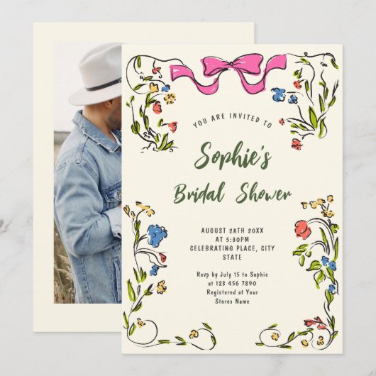 Funky Hand getrokken krabbel retro Vrijgezellenfee Kaart (Voorkant / Achterkant)