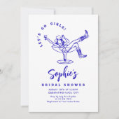 Funky Hand getrokken krabbel retro Vrijgezellenfee Kaart (Voorkant)