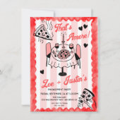 Funky Hand getrokken Pizza Engagement Party Kaart (Voorkant)