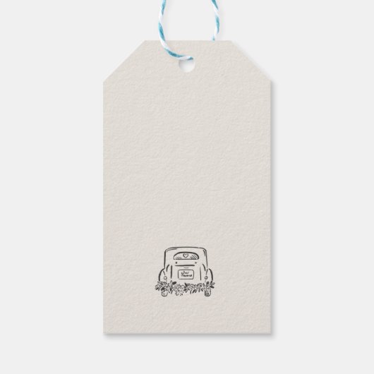 Funky Hand Getrokken Trouwcadeau Labels Cadeaulabel (Achterkant)