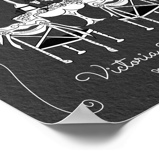 Funky Hand getrokken Welkom Repetitie Diner cherub Poster (Hoek)